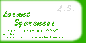 lorant szerencsi business card